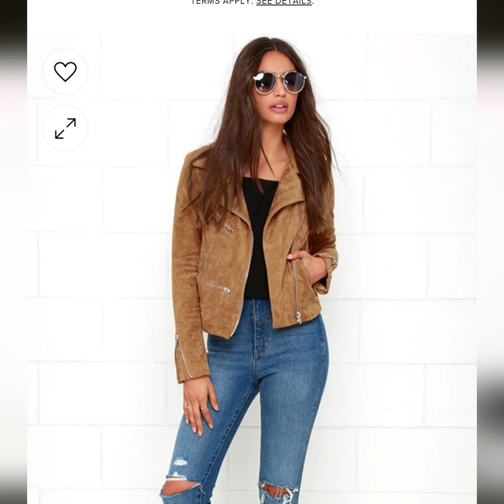 Tan suede moto jacket
